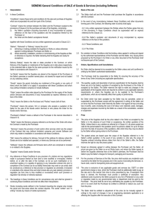 Standard terms and conditions for the sale of goods