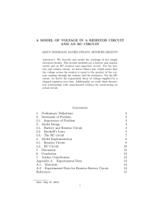 A MODEL OF VOLTAGE IN A RESISTOR CIRCUIT - it