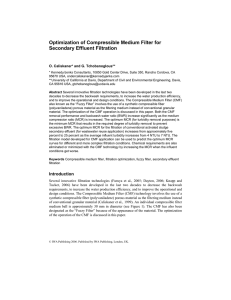 Compressible Media Filter for Secondary Effluent Filtration