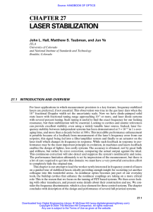 LASER STABILIZATION
