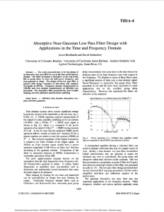 Absorptive near-gaussian low pass filter design with applications in