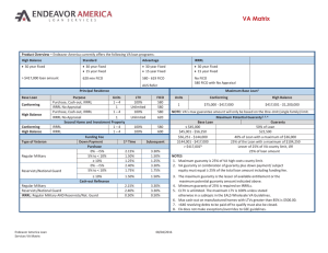 VA Matrix - Endeavor America Loan Services