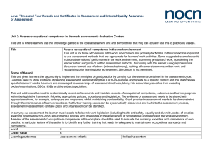 Unit 2 Indicative content occ competency - AA IQA