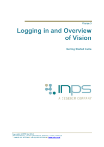 Logging in and Overview of Vision