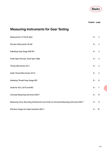 Measuring Instruments for Gear Testing