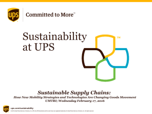 Sustainable Supply Chains 2016: Mike Maceroni, UPS Presentation