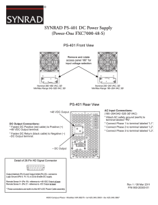 PS-401 DC Power Supply Specifications