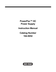 PowerPac™ HC Power Supply Instruction Manual - Bio-Rad