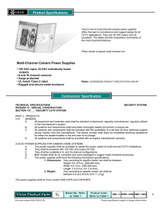 Product Specifications Multi-Channel Camera Power Supplies