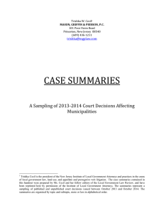 case summaries - New Jersey State League of Municipalities