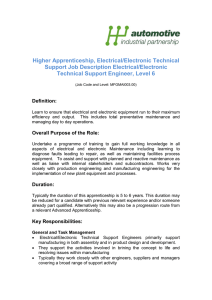 Higher Apprenticeship, Electrical/Electronic Technical Support Job