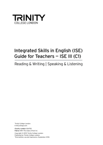Guide for Teachers — ISE III
