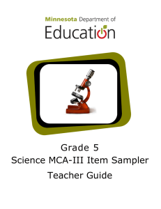 G5 Science MCA Item Sampler Teacher Guide