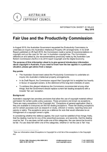 Fair Use and the Productivity Commission