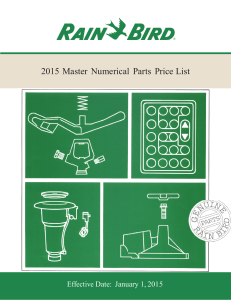 2015 MNPPL - Rain Bird Master Numerical Parts Price List