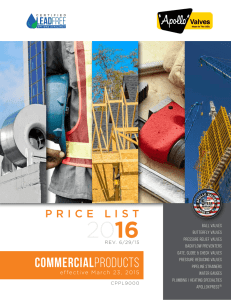 Commercial Products Price List