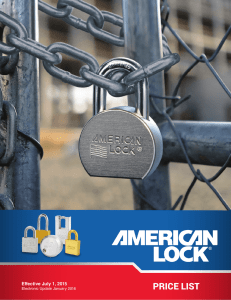 American Lock Price List