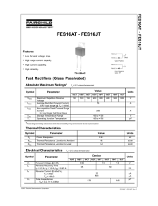 FES16AT - FES16JT Fast Rectifiers (Glass Passivated)