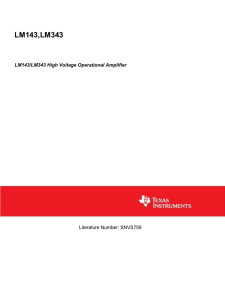 LM143/LM343 High Voltage Operational Amplifier