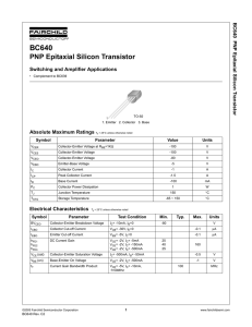 BC640 PNP Epitaxial Silicon Transistor