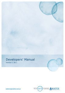 Developers` Manual - Water Corporation