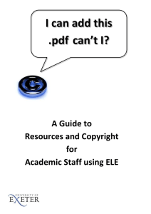 A Guide to Resources and Copyright for Academic Staff using ELE
