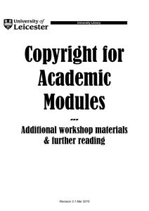 Copyright For Academic Modules Booklet