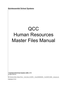 QCC Human Resources Master Files Manual