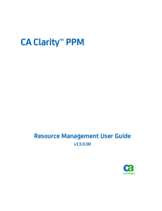 CA Clarity PPM Resource Management User