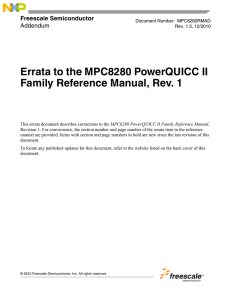 Errata to the MPC8280 PowerQUICC II Family Reference