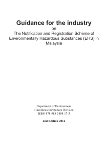 Guidance On Notification and Registration Scheme of EHS
