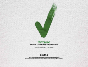 Ontario - Postsecondary Education Quality Assessment Board
