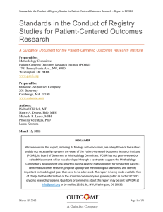 Standards in the Conduct of Registry Studies for Patient