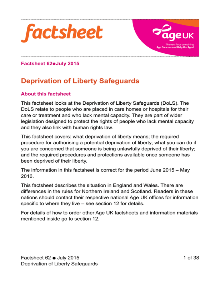 deprivation of liberty safeguards essay