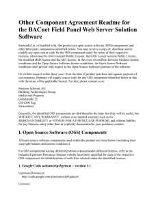 Other Component Agreement Readme for the BACnet Field