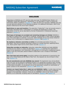 a) U.S. NASDAQ Subscriber Agreement Form