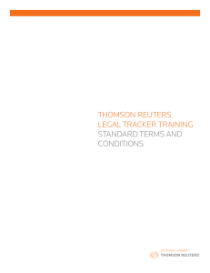 Thomson ReuTeRs LegaL TRackeR TRaining sTanDaRD TeRms