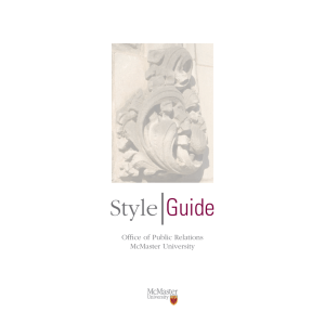 Style Guide - McMaster University
