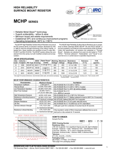 high reliability surface mount resistor mchp series