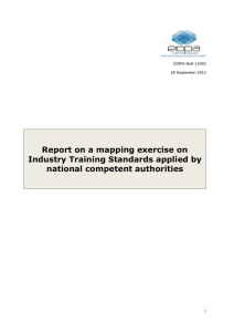 Report on a mapping exercise on Industry Training Standards