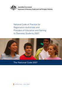 National Code of Practice for Registration Authorities and Providers