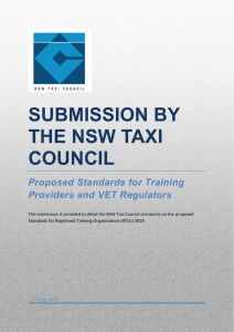 Proposed Standards for Training Providers and