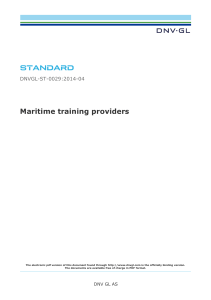 DNVGL-ST-0029 Maritime training providers