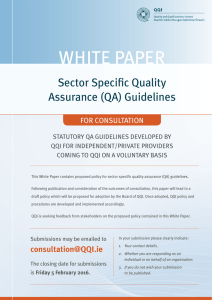 Sector-Specific Quality Assurance Guidelines for Private and