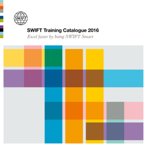 SWIFT Training Catalogue 2016