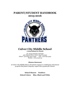 PARENT/STUDENT HANDBOOK 2015-2016 Culver