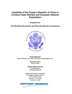 Capability of the People`s Republic of China to Conduct Cyber