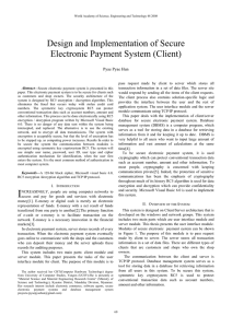 Design and Implementation of Secure Electronic Payment System