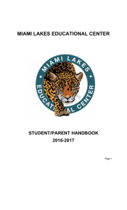 Student Handbook, 2016-2017 - Miami Lakes Educational Center
