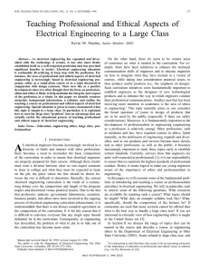 Teaching Professional And Ethical Aspects Of Electrical Engineering